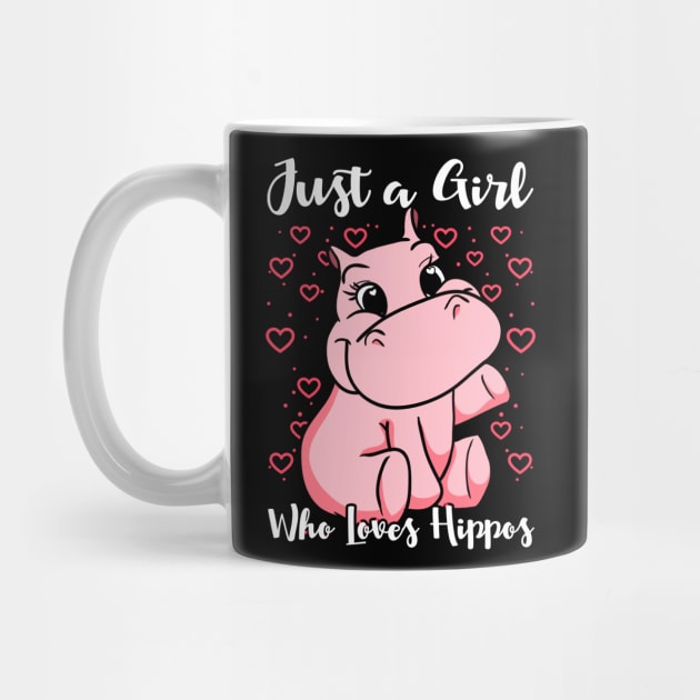 Just a Girl Who Loves Hippos T-Shirt Woman Cute Animal Gift by Dr_Squirrel